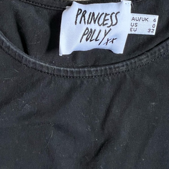 PRINCESS POLLY BLACK EVANT” SHORT SLEEVE CROPPED FITTED TOP SIZE 0 - Picture 6 of 6
